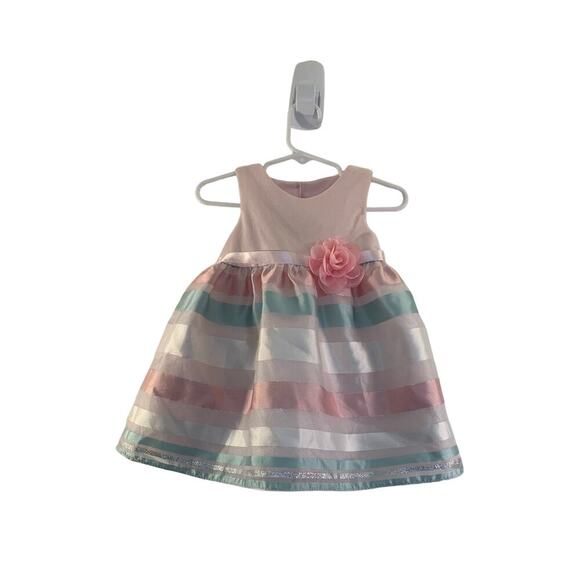 PURPLE ROSE Girl’s Pink Pastel Dress / Size: 12 Months - Picture 1 of 9